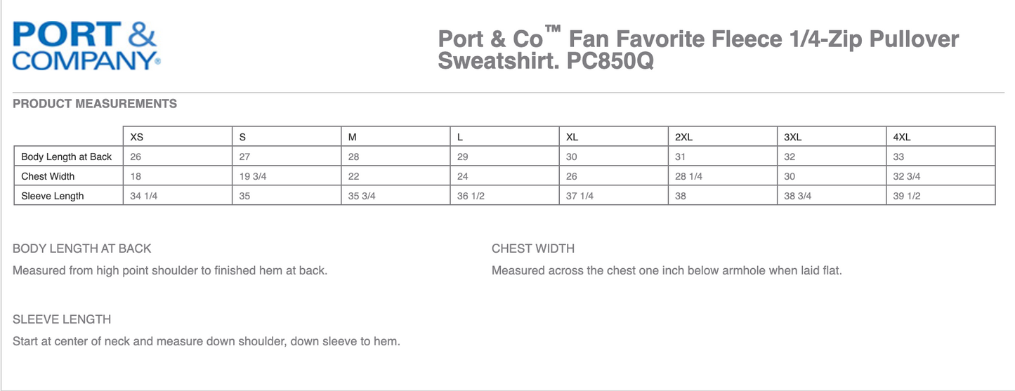 Unisex 1/4 Zip Sweatshirt